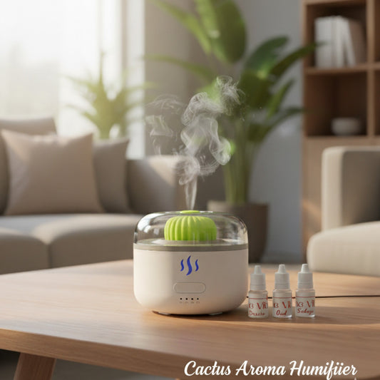 (3 FREE Premium Scents) Cactus Aroma Diffuser